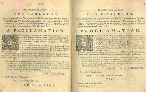 L’Acte de Québec de 1774 : Une reconnaissance de la continuité du droit